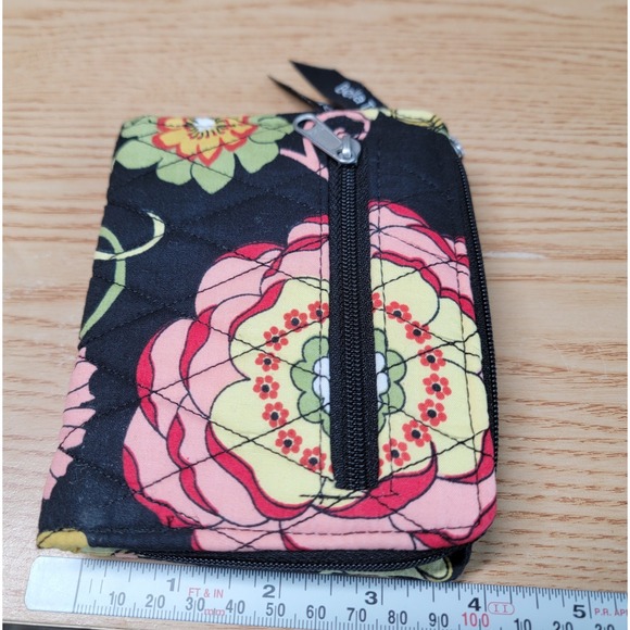 Bella Taylor Quilted Fabric Black Floral Crossbody Shoulder Bag & Wallet Set Lot - Picture 12 of 16